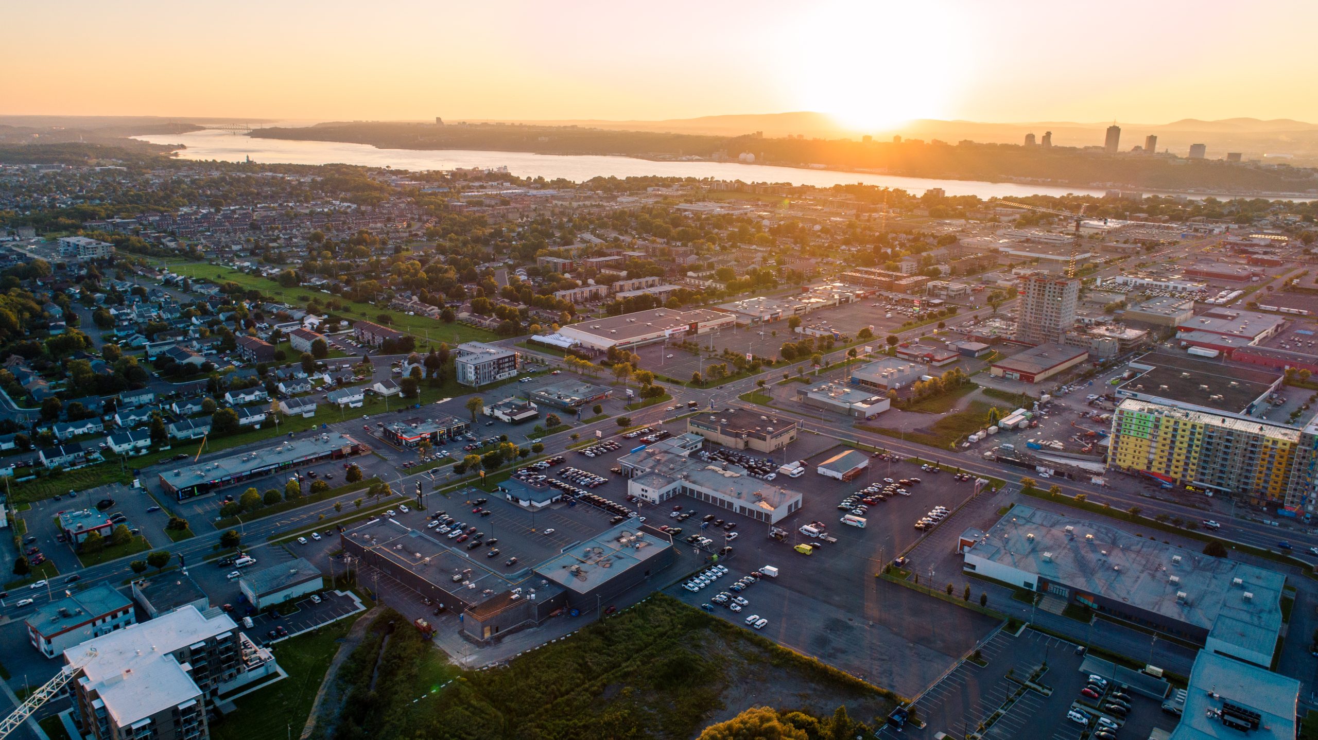 Vue aérienne de la ville de Lévis